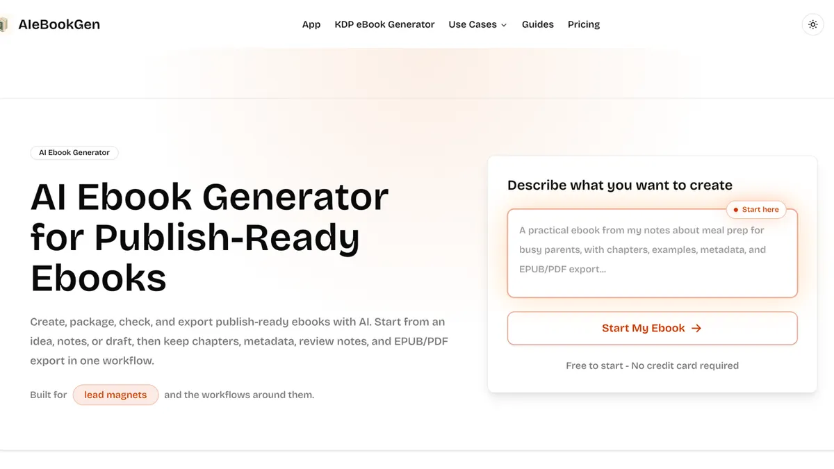 AIeBookGen screenshot