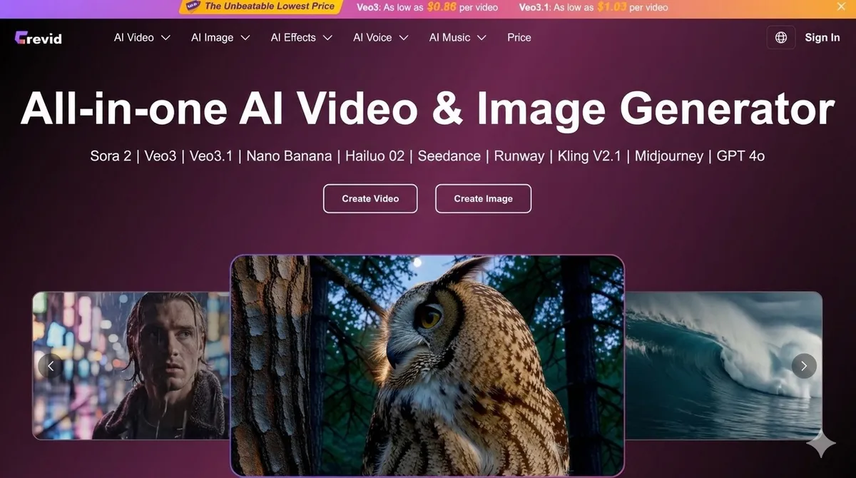Crevid AI screenshot