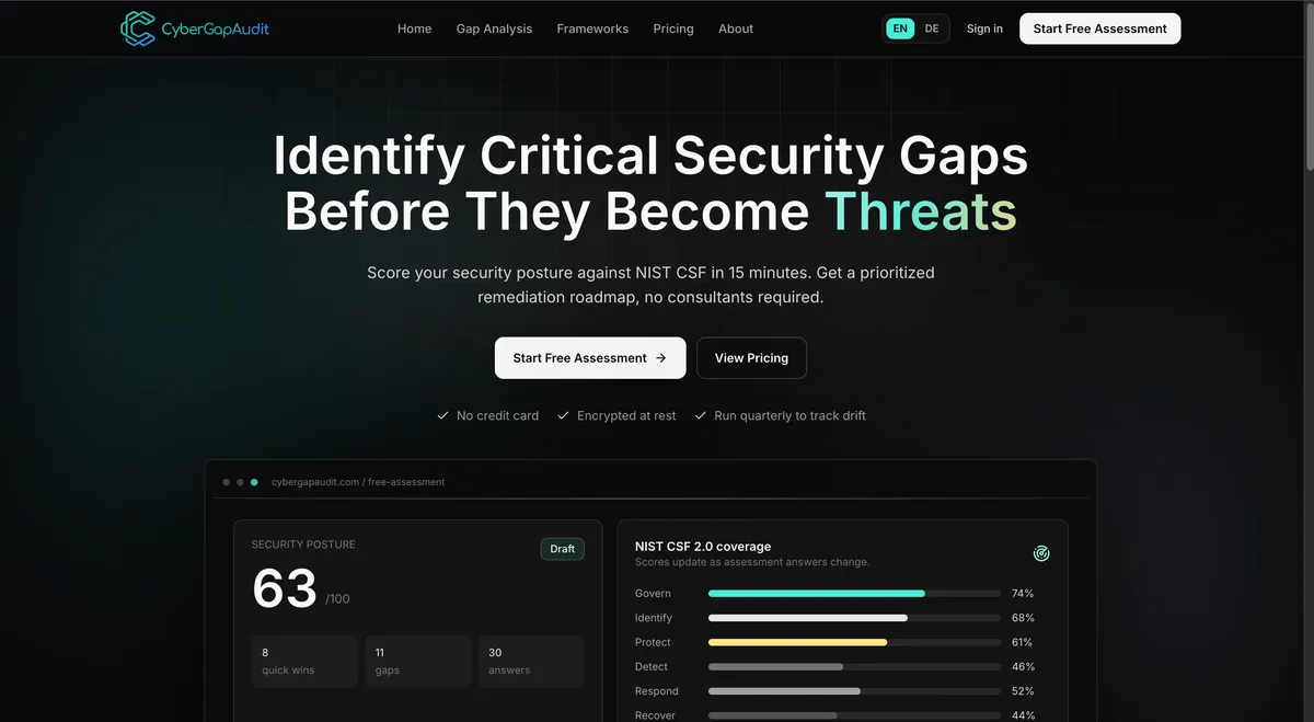 CyberGapAudit screenshot