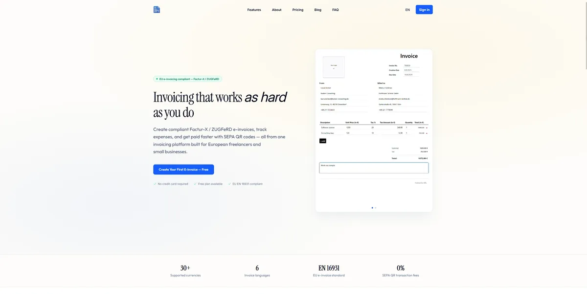 Facturwise screenshot