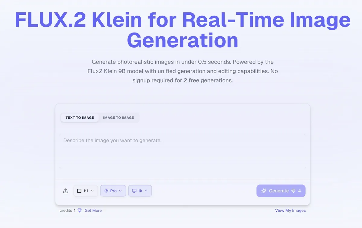 Flux2Klein.io screenshot