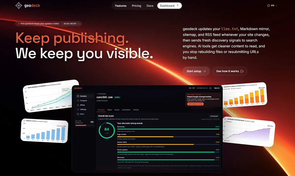 geodeck - Your SEO/GEO Optimization Engine screenshot