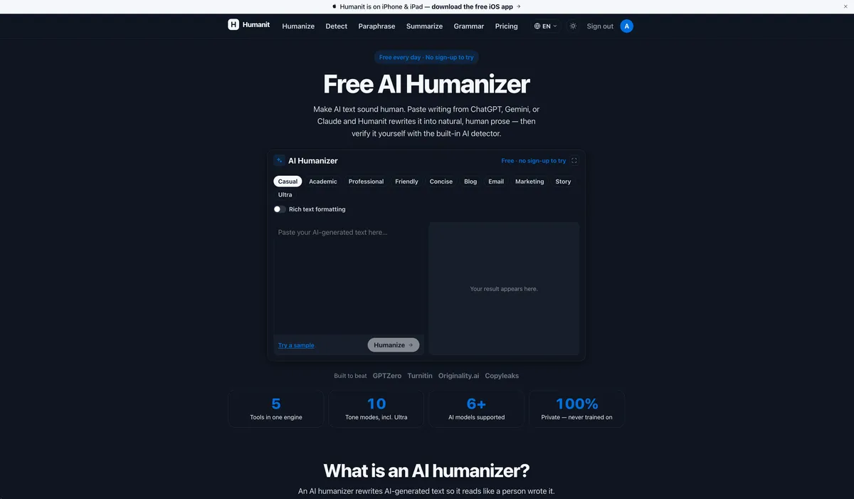 Humanit screenshot