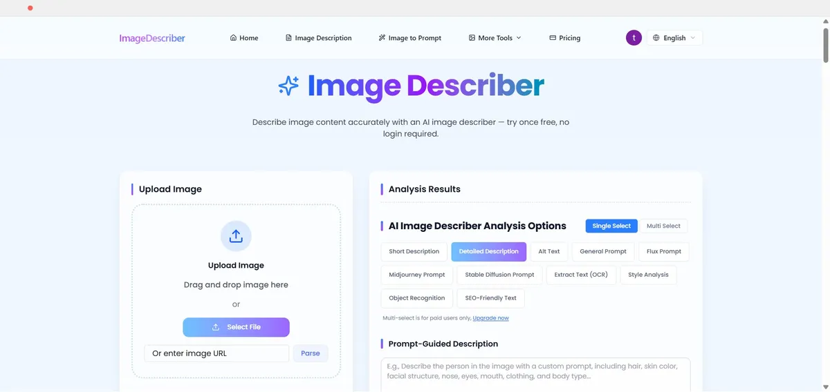 Image Describer screenshot