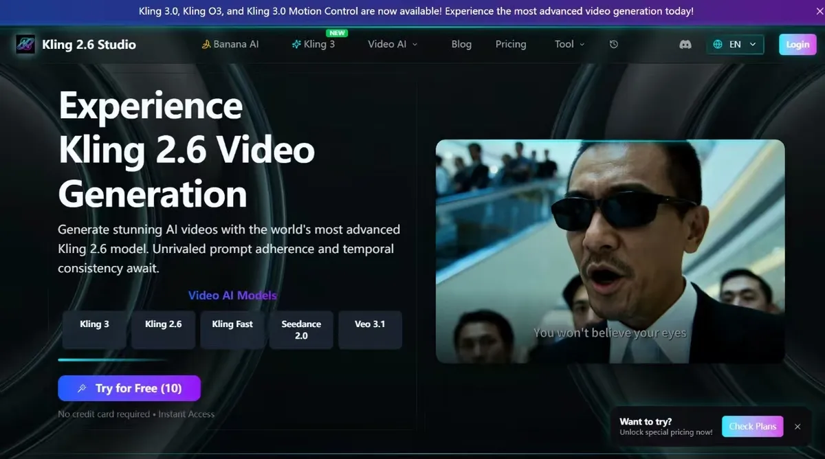 Kling 2.6 screenshot