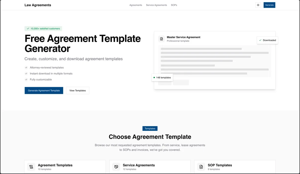 LawAgreements screenshot