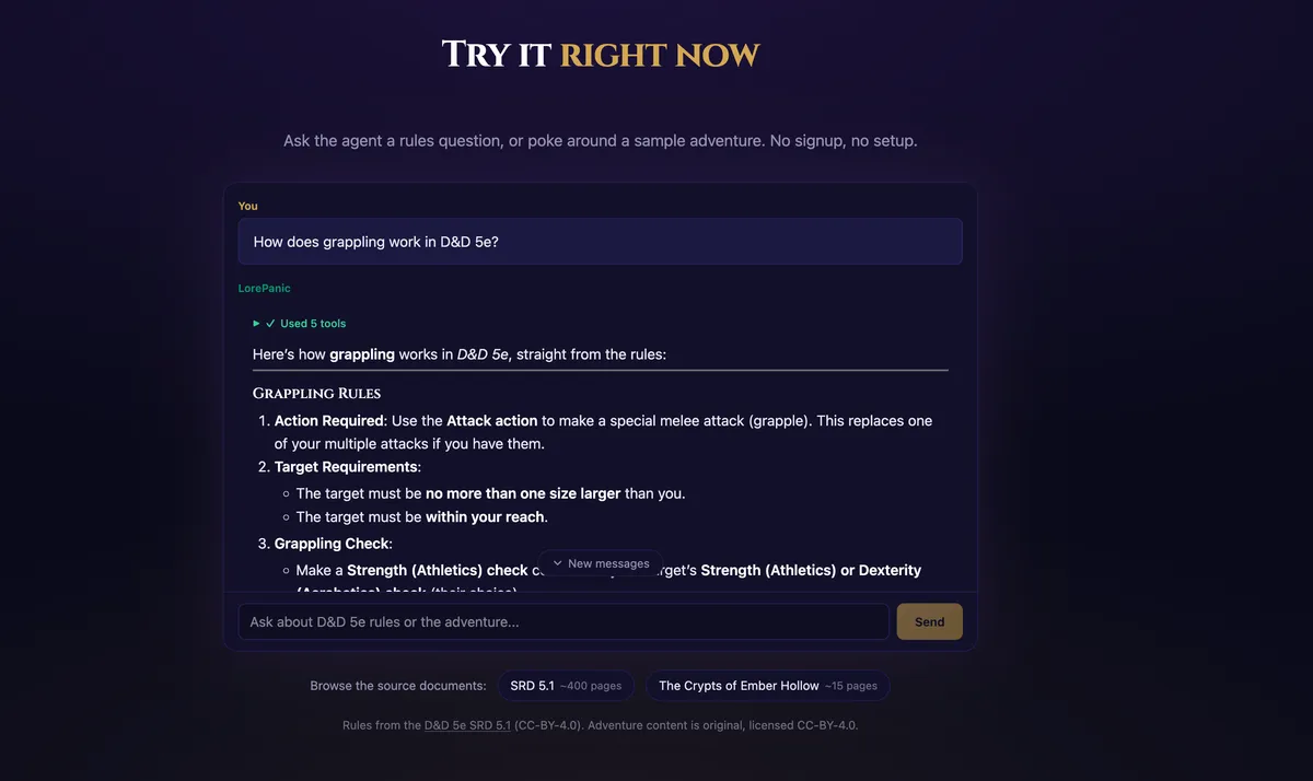 LorePanic screenshot