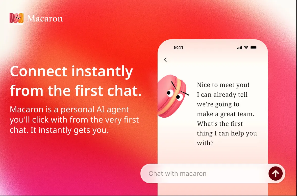 Macaron AI personal agent screenshot
