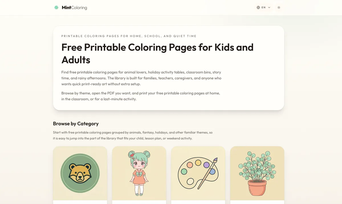 MintColoring screenshot