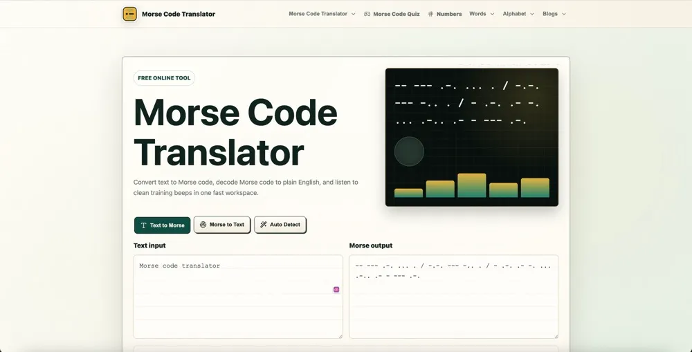 morse code translator screenshot