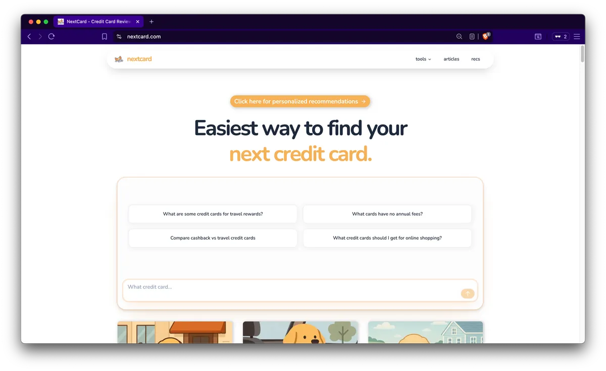 NextCard screenshot