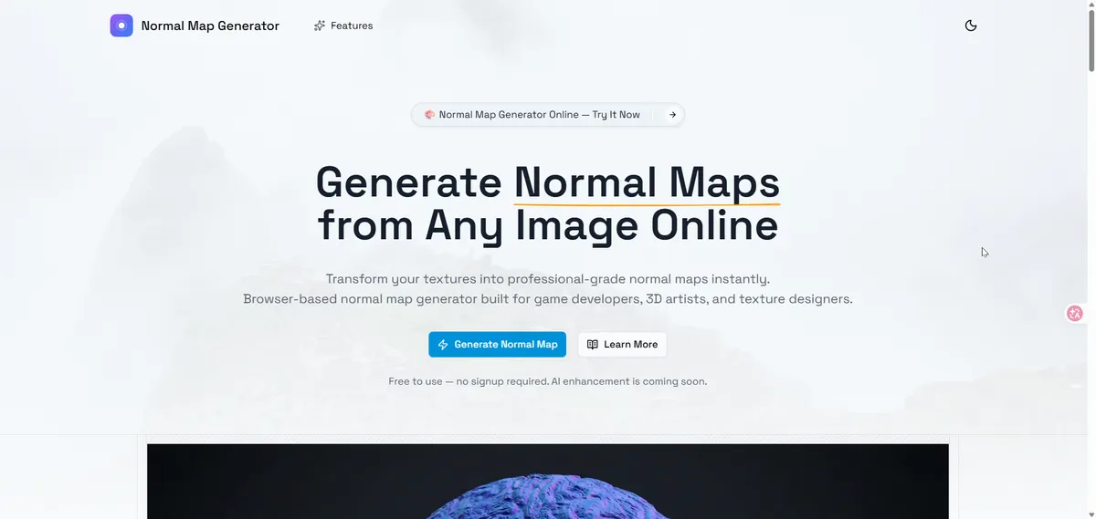 Normal Map Generator Online screenshot