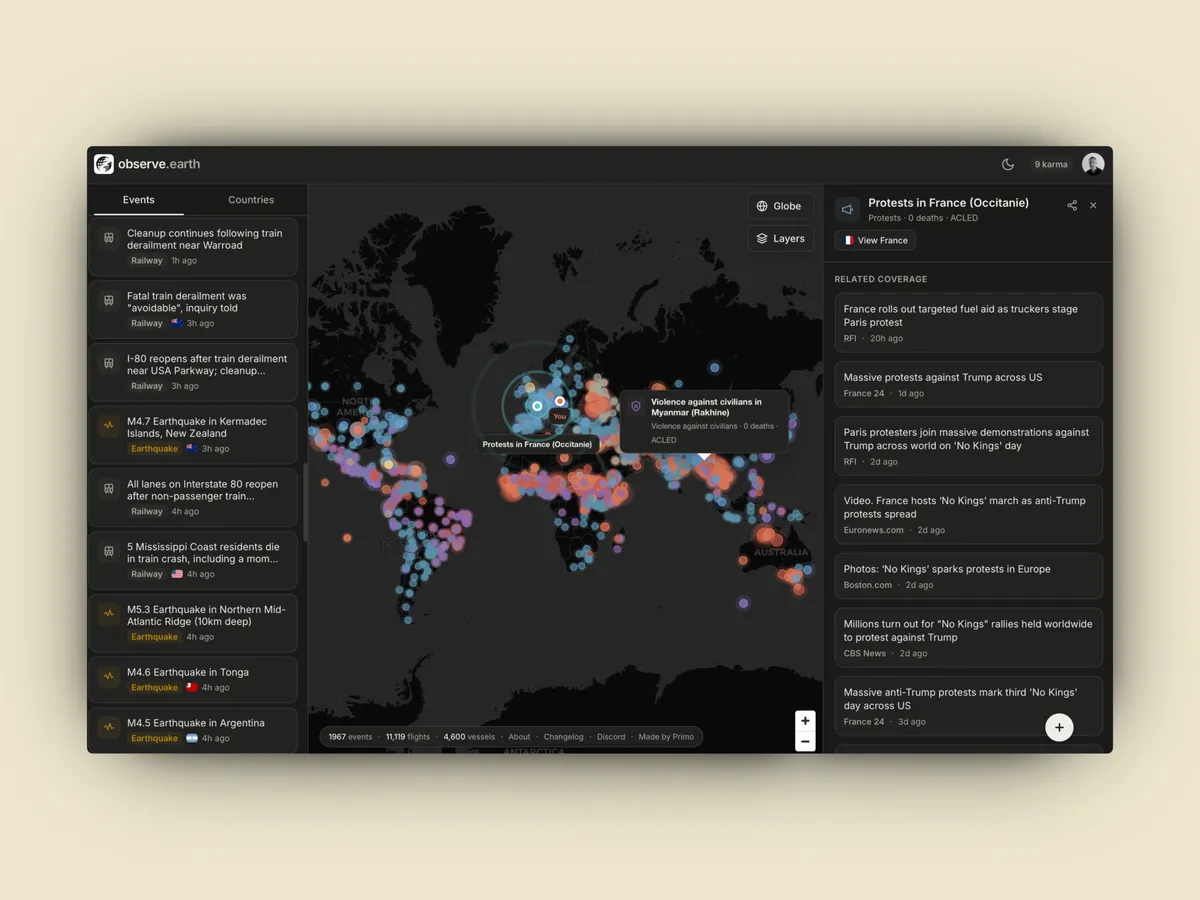 ObserveEarth screenshot