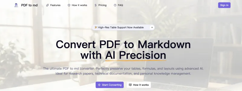 PDF to MD screenshot