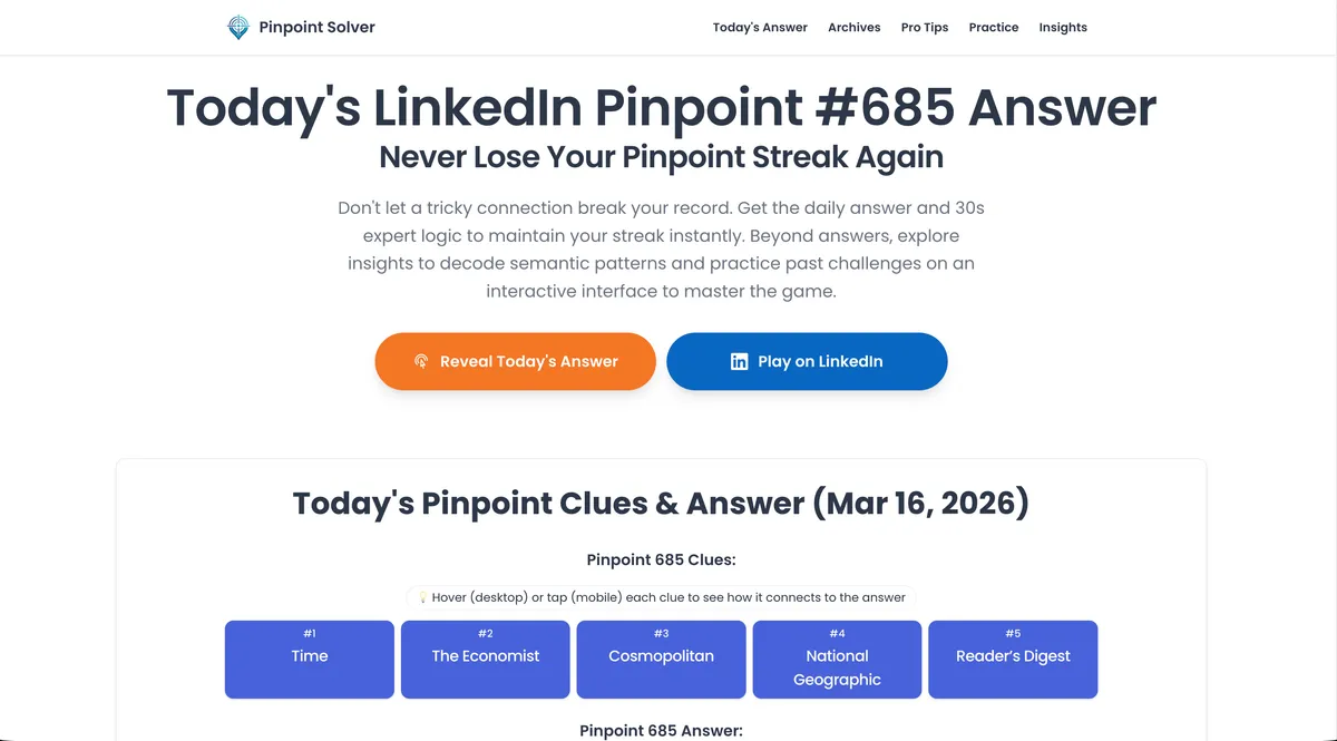 Pinpoint Solver screenshot