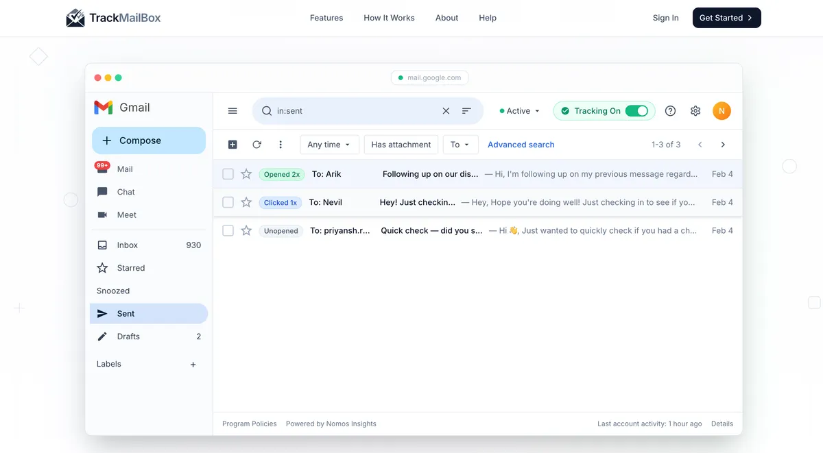 TrackMailBox screenshot
