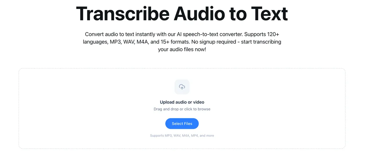 Transcribe Audio to Text screenshot