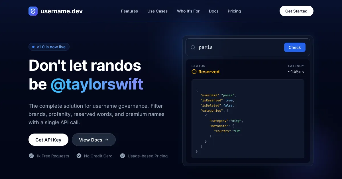 username.dev screenshot
