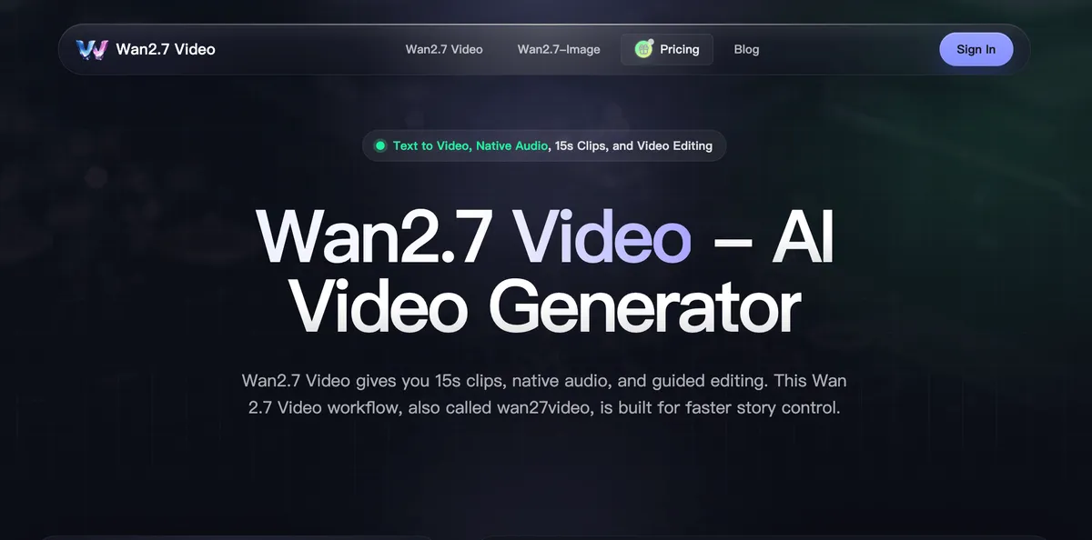 Wan2.7 Video screenshot